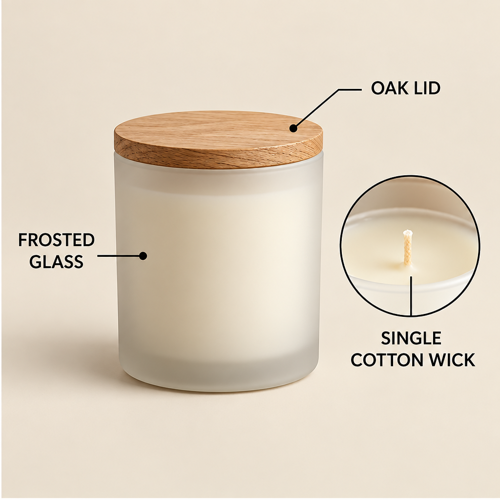 Merqavi™ Frosted Glass Medium Scented Candle