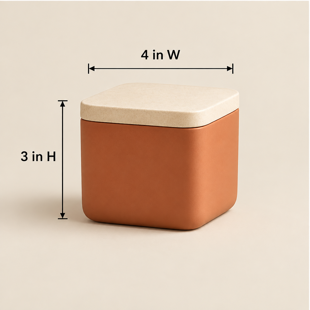 Merqavi™ Terracotta Square Ceramic Medium Scented Candle