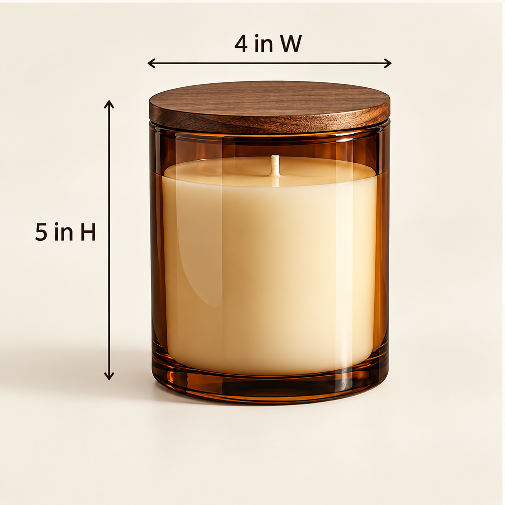 Merqavi™ Amber Glass Large Jar Candle