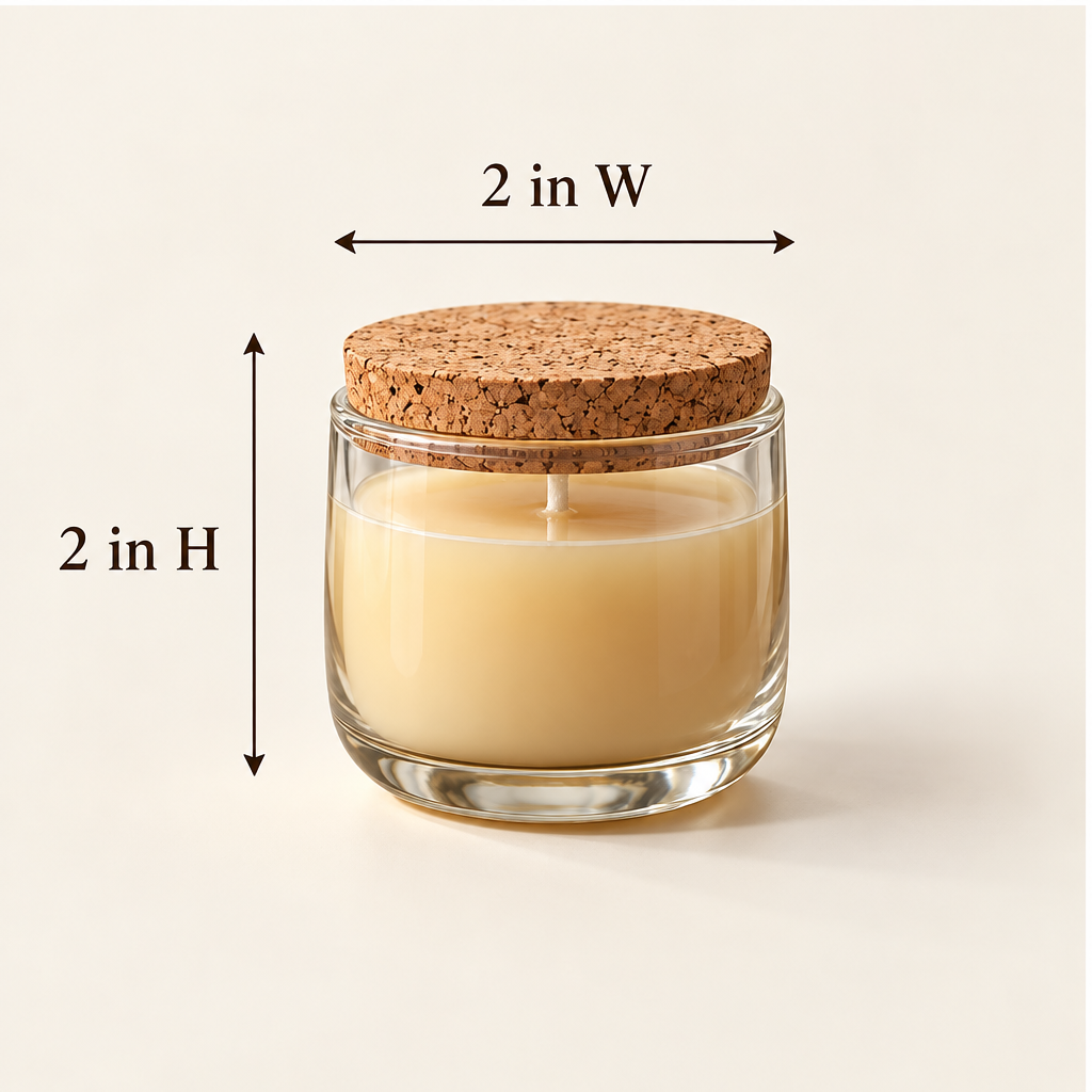 Merqavi™ Clear Glass Cork Lid Sample Candle