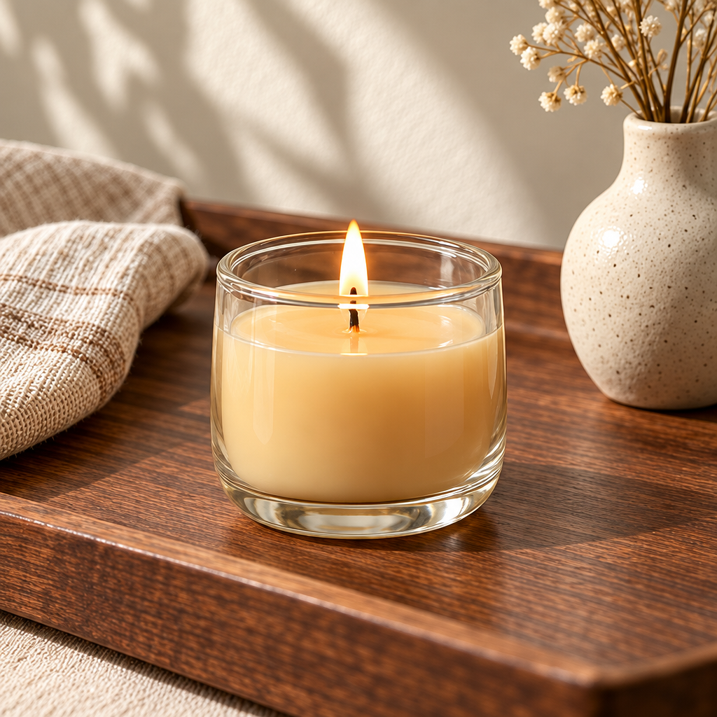 Merqavi™ Clear Glass Cork Lid Sample Candle