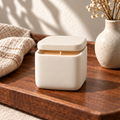Merqavi™ Ivory Square Ceramic Sample Candle
