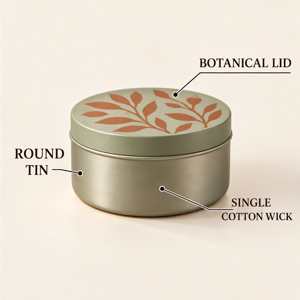 Merqavi™ Sage Botanical Lid Tin Sample Candle
